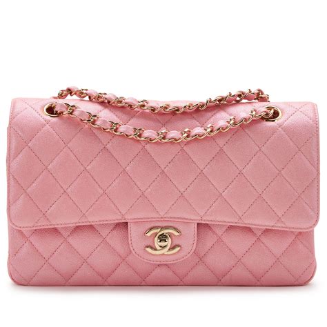 chanel pink caviar flap